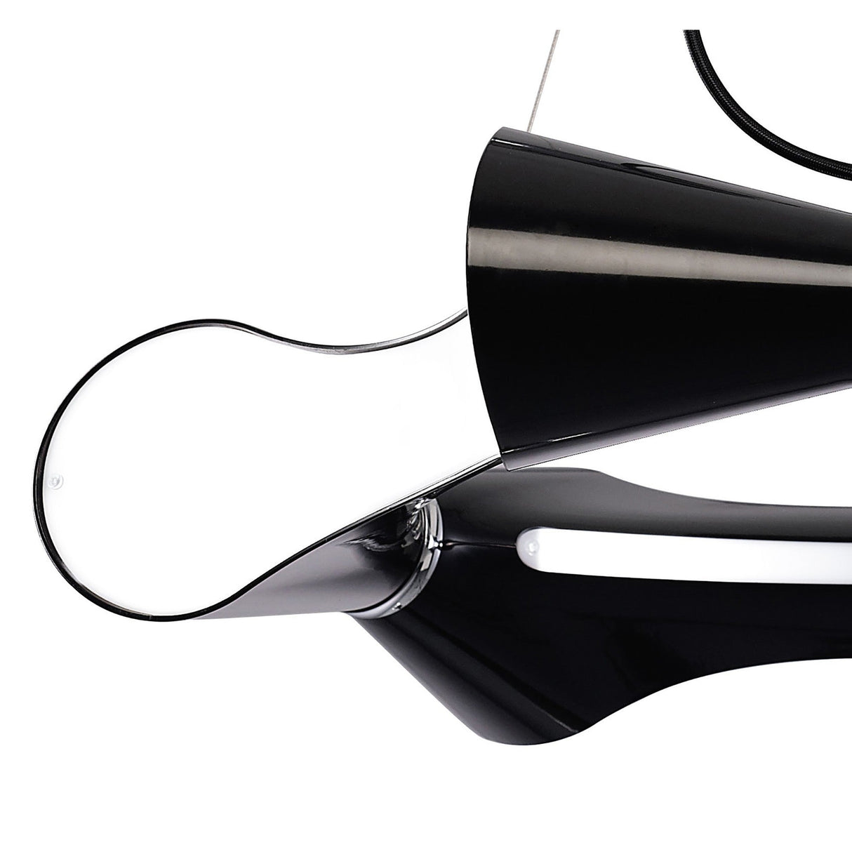 Ora 73cm LED Suspension Light - Gloss Black & Chrome