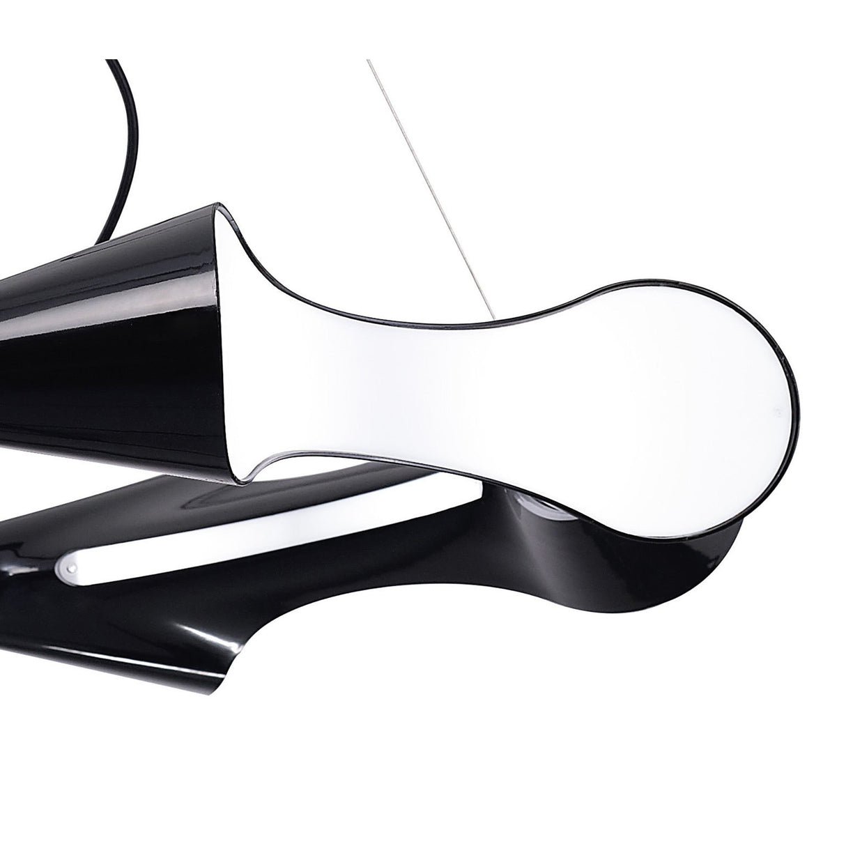 Ora 90cm LED Suspension Light - Gloss Black & Chrome