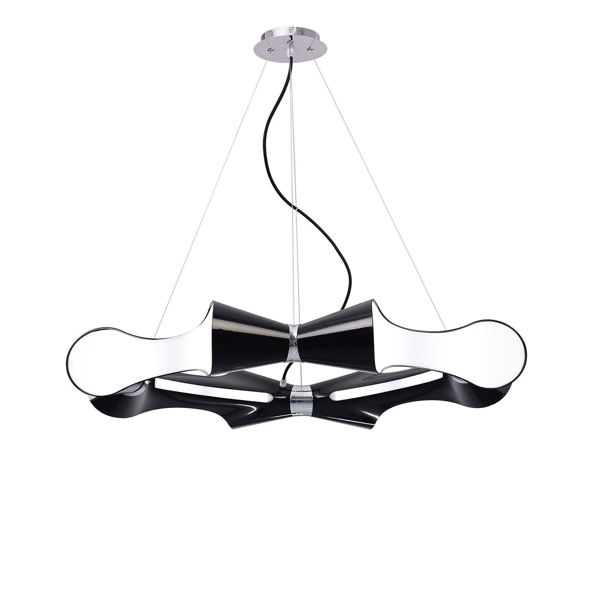 Ora 90cm LED Suspension Light - Gloss Black & Chrome