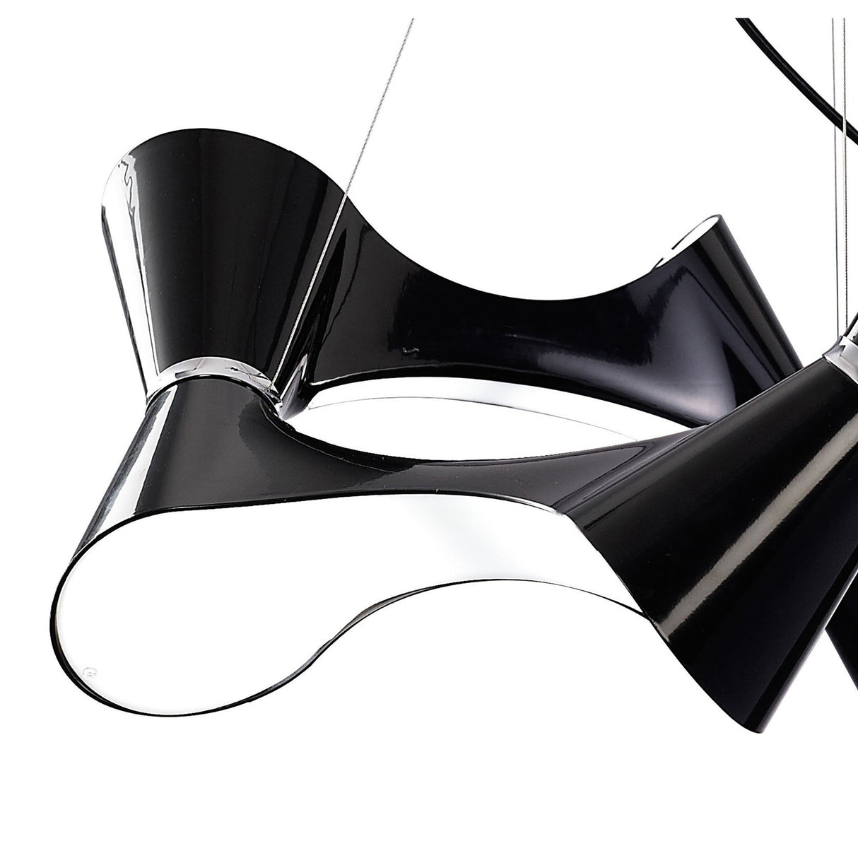 Ora 80cm LED Suspension Light - Gloss Black & Chrome