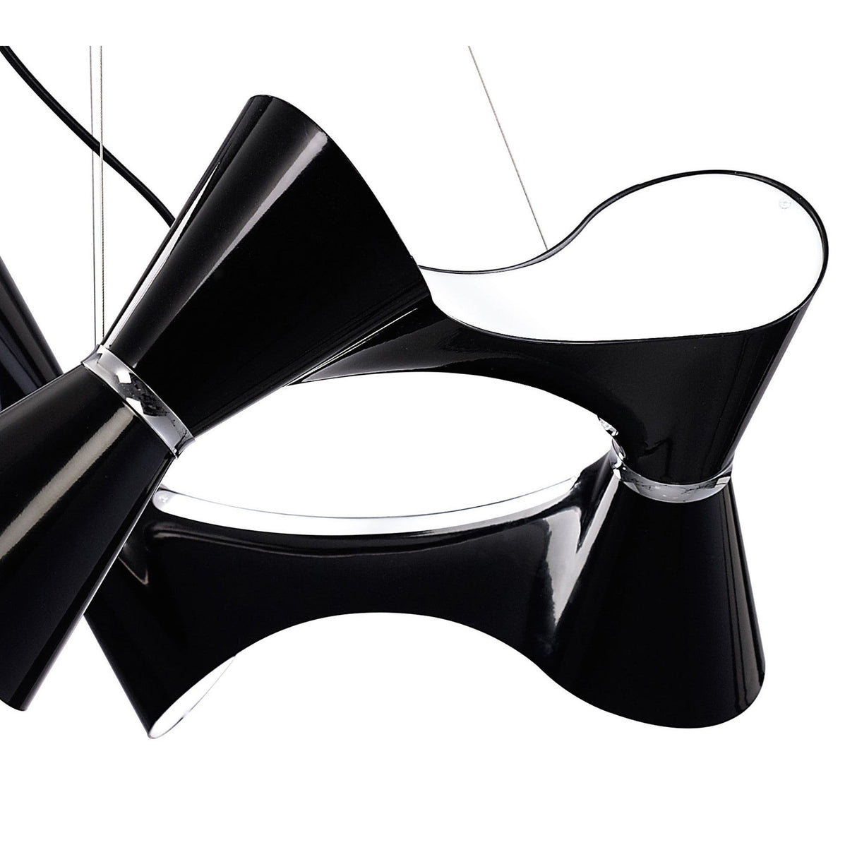 Ora 80cm LED Suspension Light - Gloss Black & Chrome