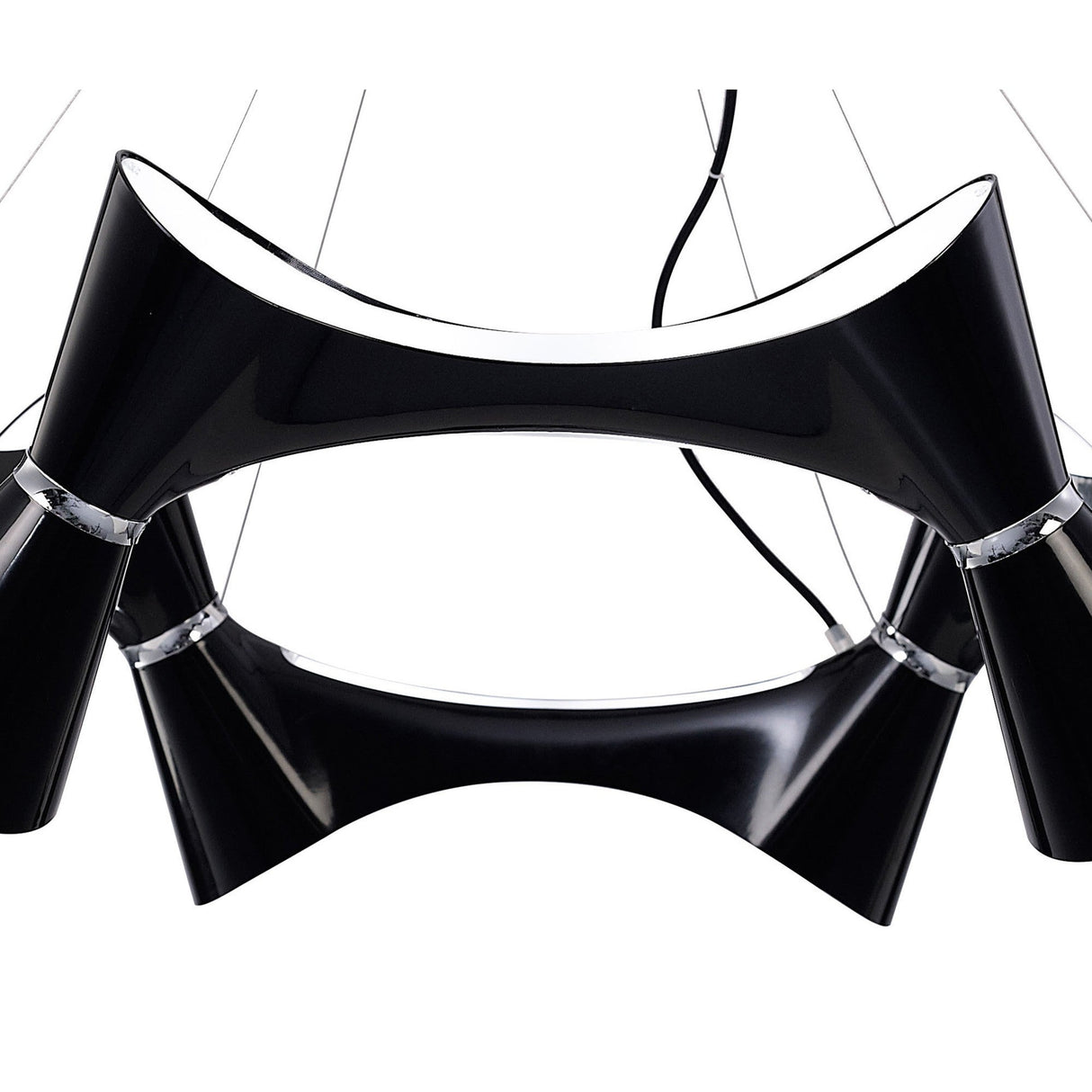 Ora 105cm LED Suspension Light - Gloss Black & Chrome