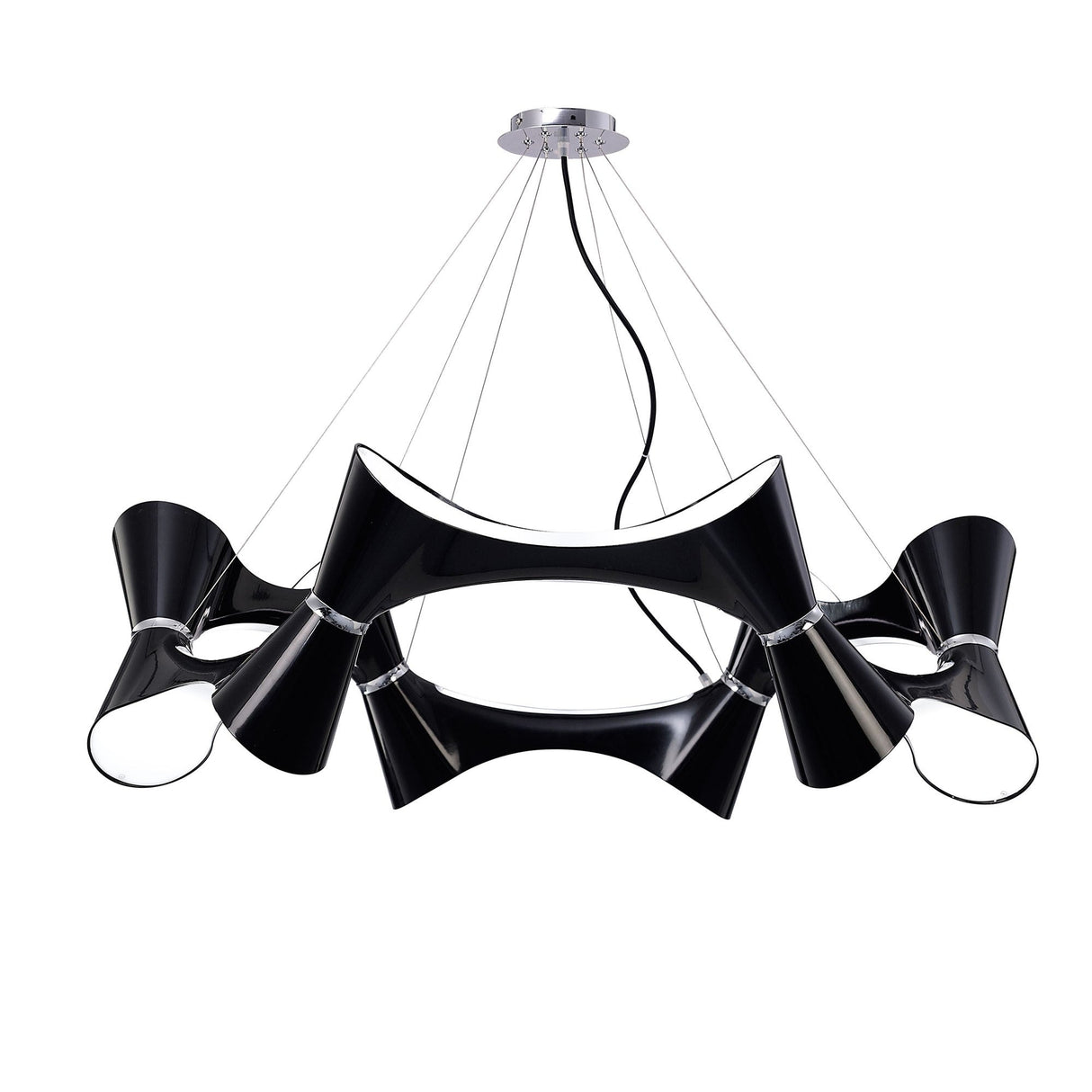 Ora 105cm LED Suspension Light - Gloss Black & Chrome