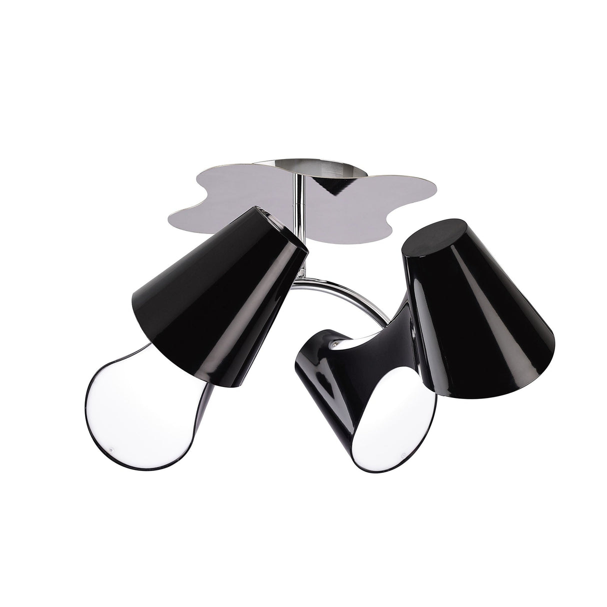 Ora 4 Light Semi-Flush Ceiling Light - Gloss Black