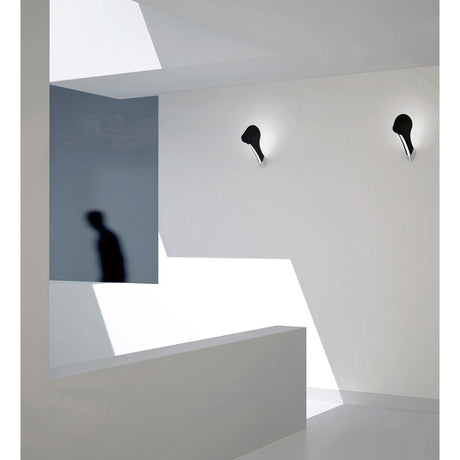 Ora 1 Light Wall Light - Gloss Black & Chrome