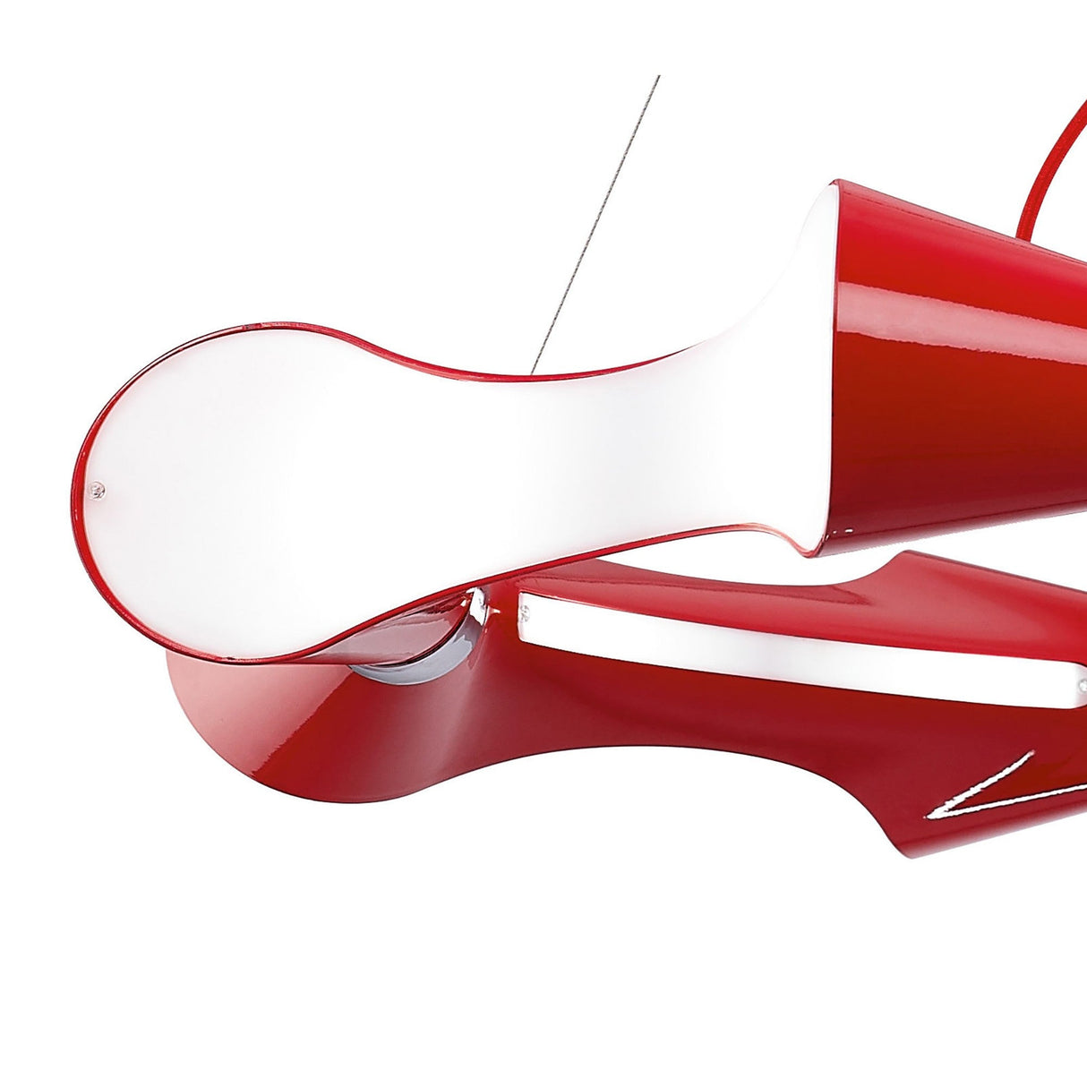 Ora 90cm LED Suspension Light - Gloss Red & Chrome