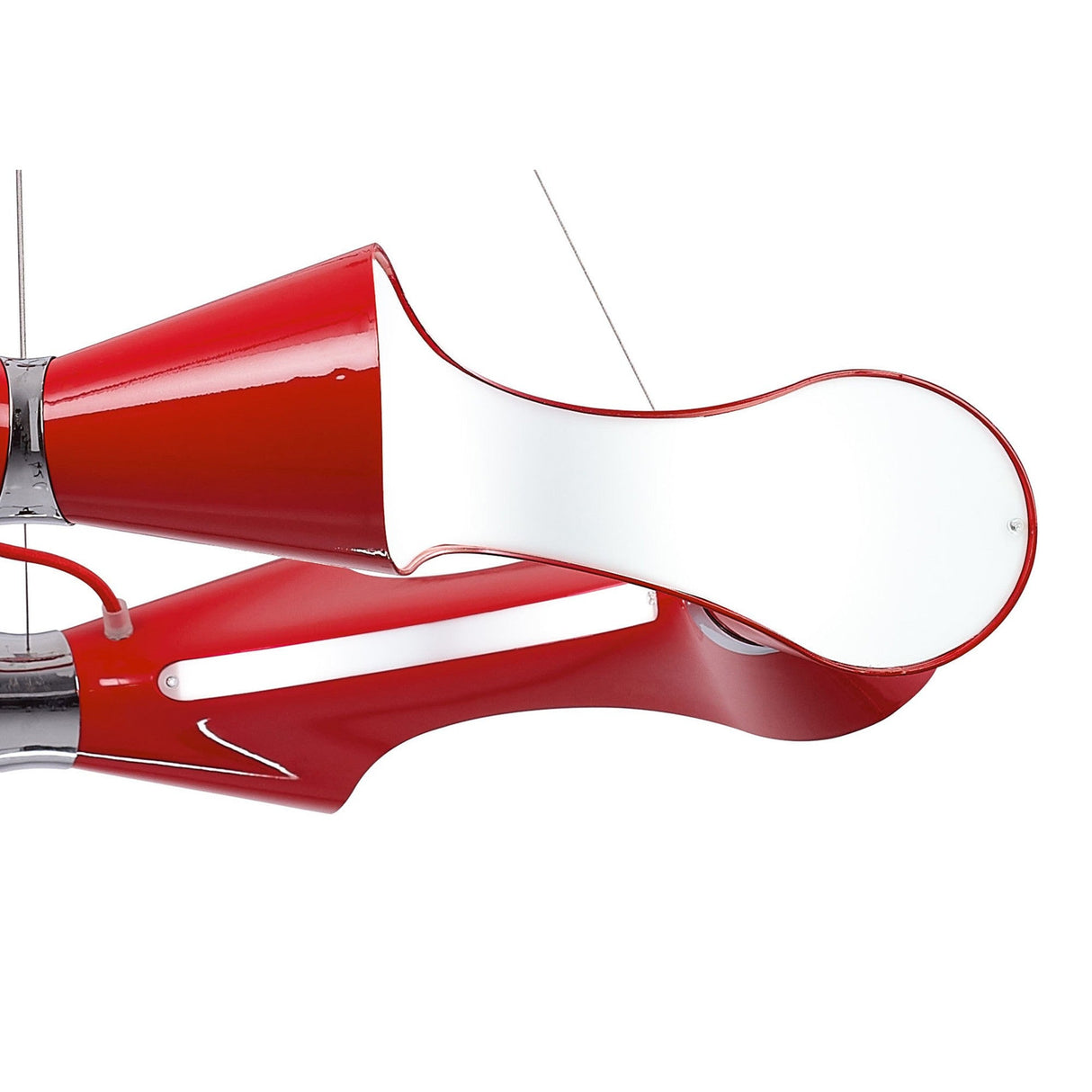 Ora 90cm LED Suspension Light - Gloss Red & Chrome