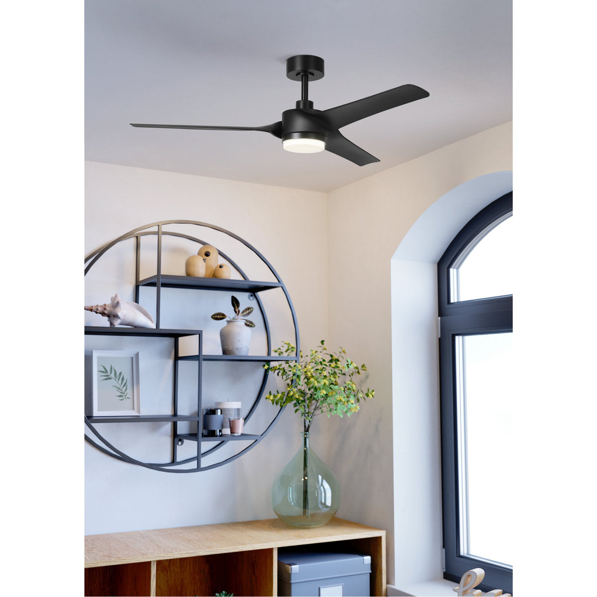 Orcutt Ceiling Fan with Light - Black