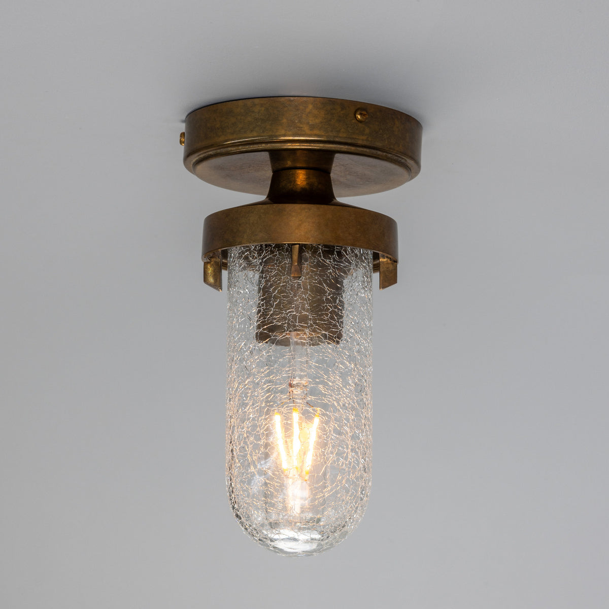 Oregon Glass Flush Ceiling Light IP65