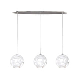 Organica 3 Light Bar Pendant Light - Gloss White & Polished Chrome