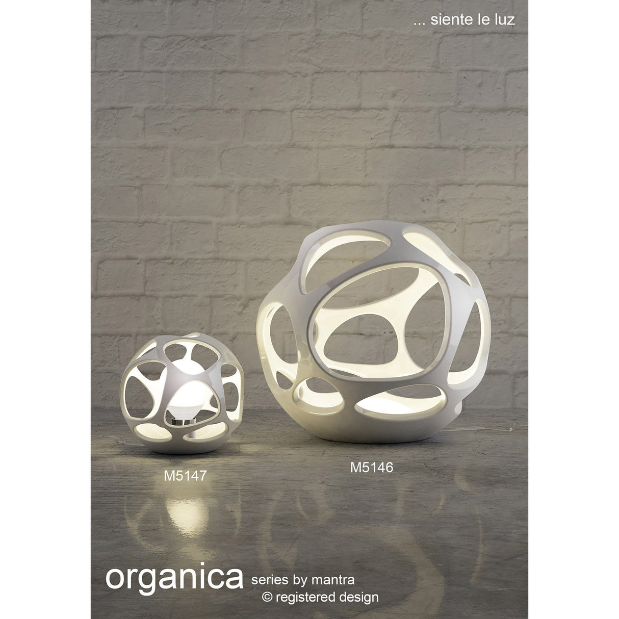 Organica 3 Light Table Lamp - Gloss White With Polished Chrome