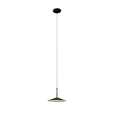 Orion 25cm 1 Light LED Pendant Light 8W 3000K - Black & Antique Brass