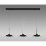 Orion 3 Light LED Bar Pendant Light 24W 3000K - Black & Brass