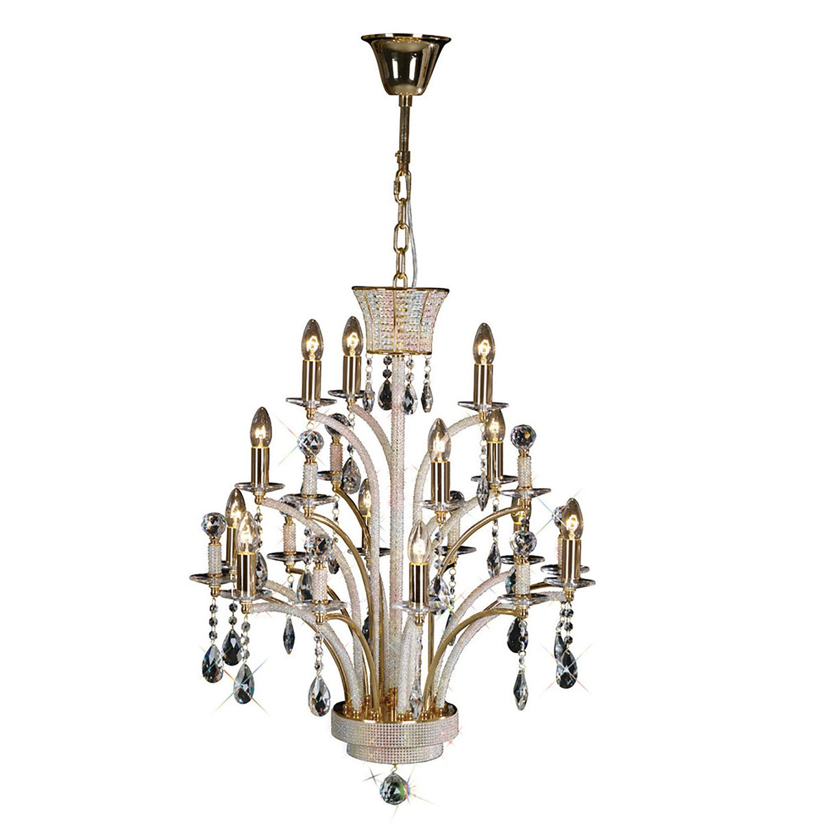 Orlando 12 Light Crystal Chandelier - French Gold