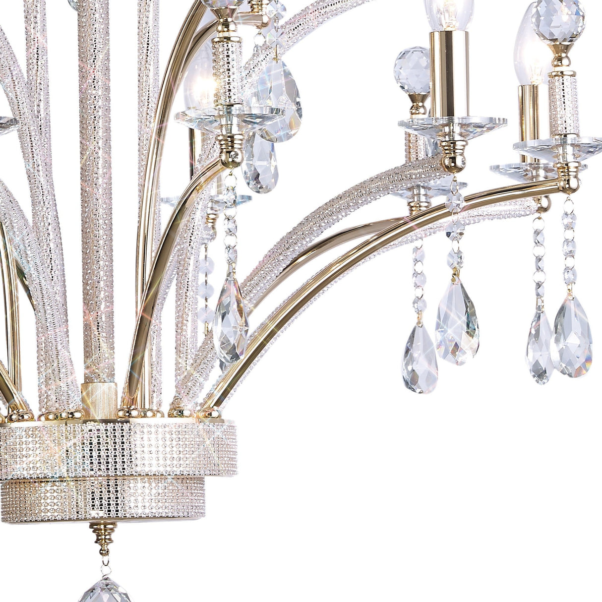 Orlando 80cm Large 12 Light Crystal Chandelier - French Gold