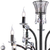Orlando 80cm Large 12 Light Chandelier - Black Chrome