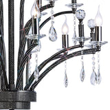 Orlando 80cm Large 12 Light Chandelier - Black Chrome