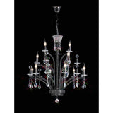 Orlando 80cm Large 12 Light Chandelier - Black Chrome