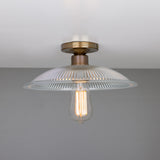 Ormelo Ribbed Glass Flush Ceiling Light
