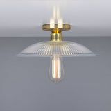 Ormelo Ribbed Glass Flush Ceiling Light