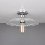Ormelo Ribbed Glass Flush Ceiling Light