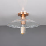 Ormelo Ribbed Glass Flush Ceiling Light