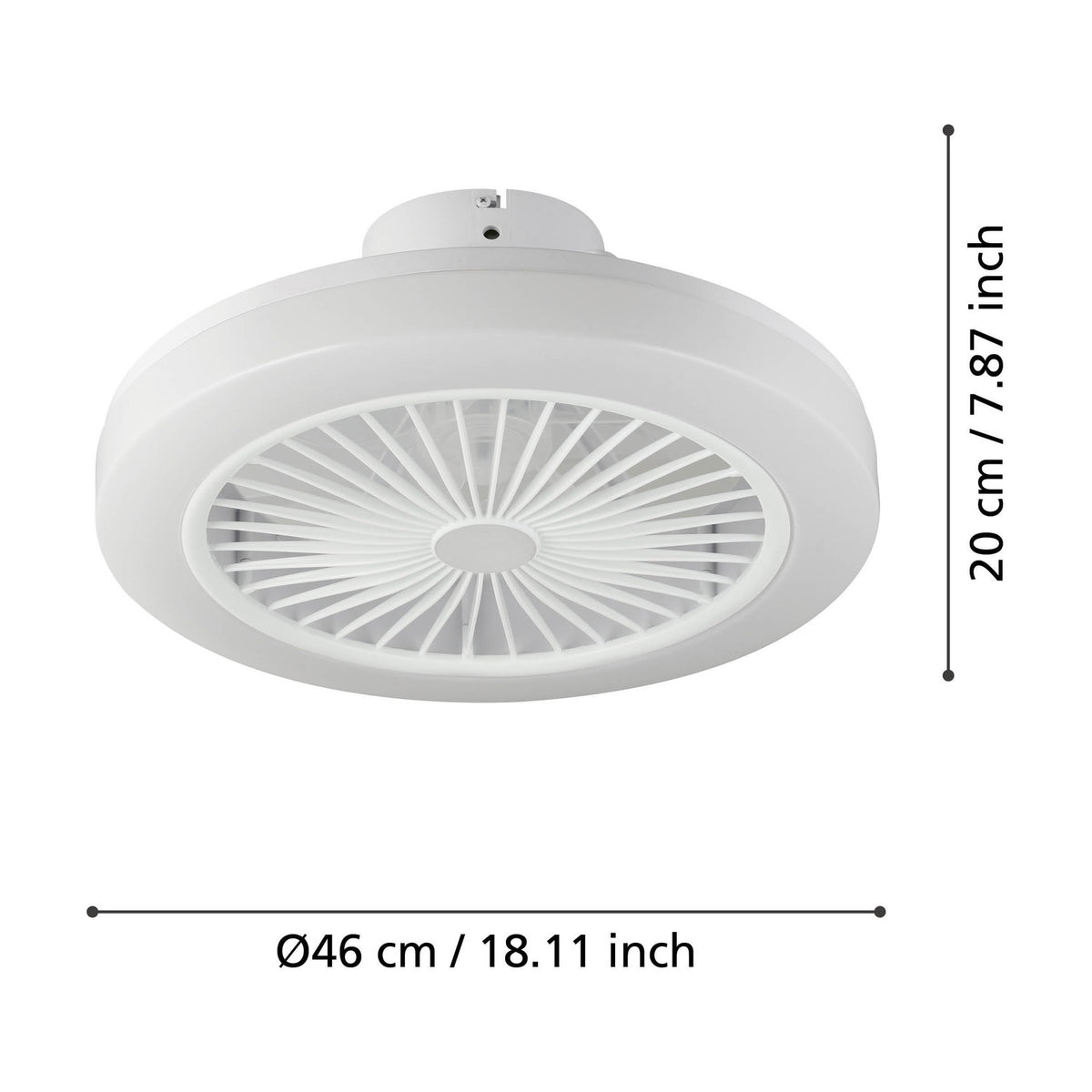 Ortona Ceiling Fan with Light - White