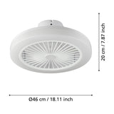 Ortona Ceiling Fan with Light - White