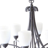 Ortona 60cm 8 Light Opal Glass Chandelier - Russet Brown