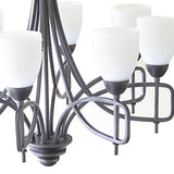 Ortona 60cm 8 Light Opal Glass Chandelier - Russet Brown