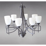 Ortona 60cm 8 Light Opal Glass Chandelier - Russet Brown