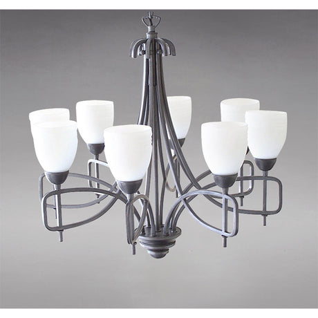 Ortona 60cm 8 Light Opal Glass Chandelier - Russet Brown