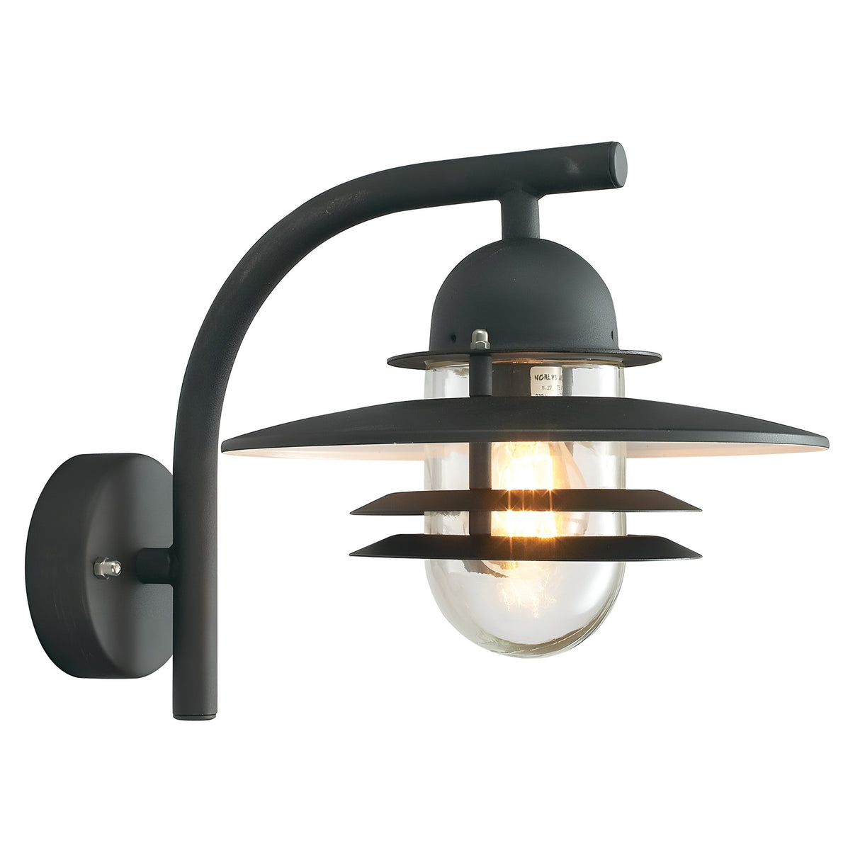 Oslo 1 Light Wall Lantern - Black