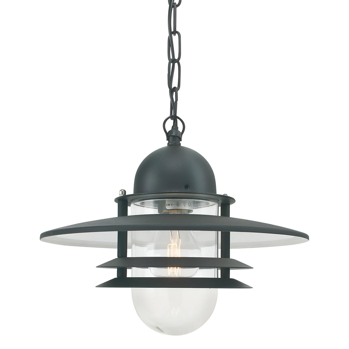 Oslo 1 Light Chain Lantern - Black