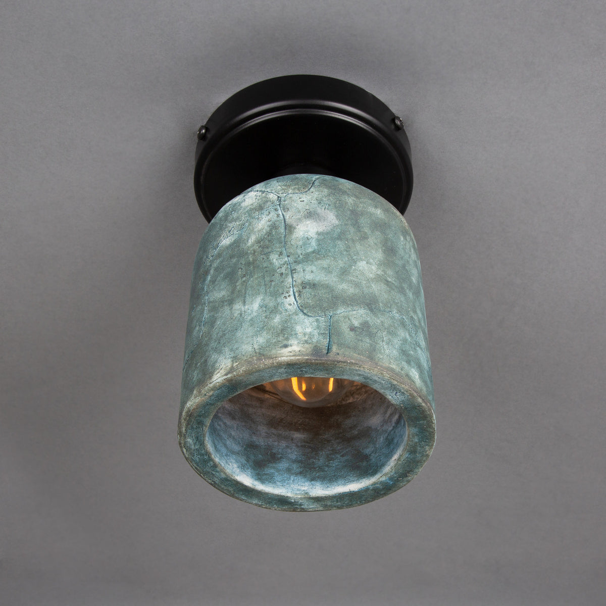 Osier Ceramic Flush Ceiling Light - Blue Earth