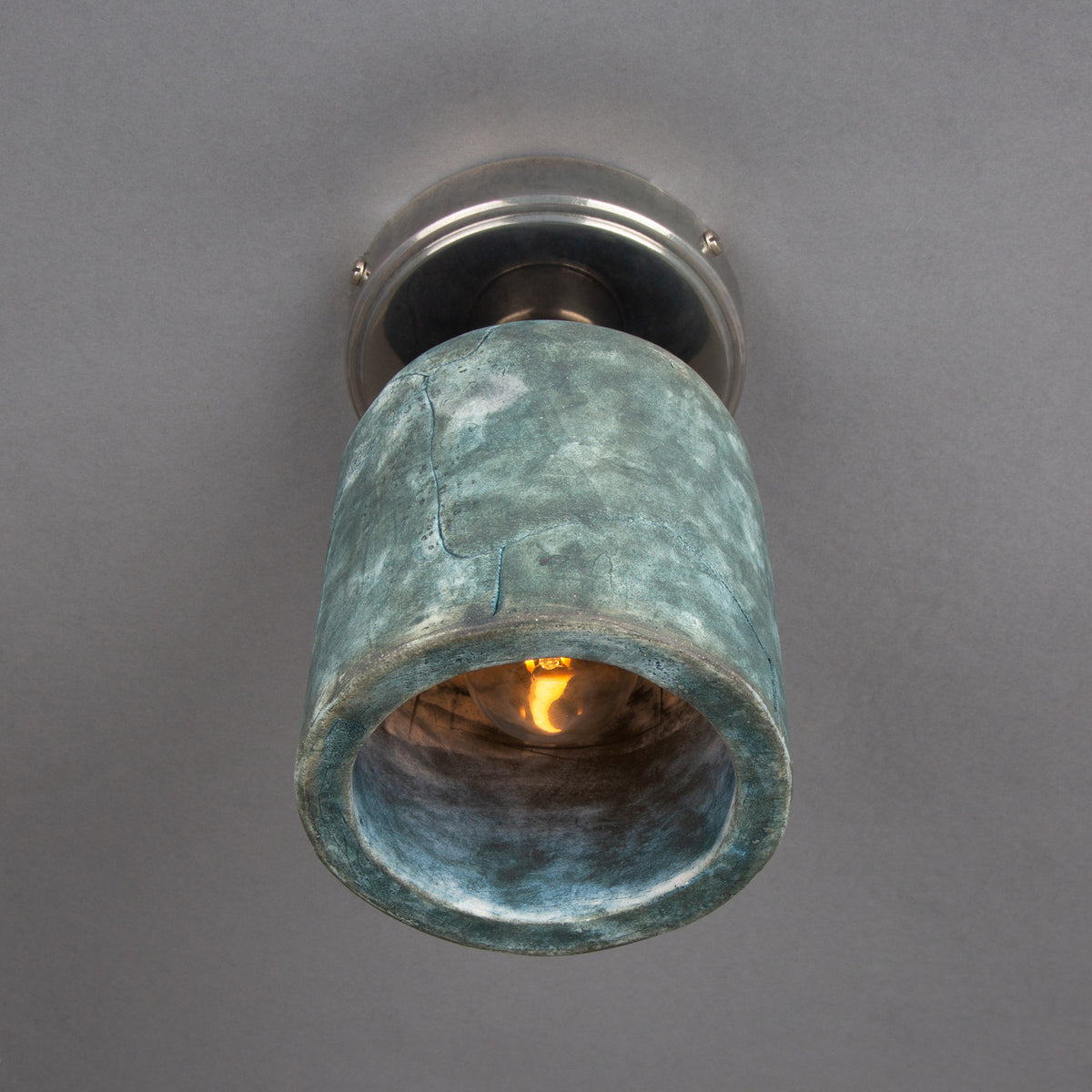 Osier Ceramic Flush Ceiling Light - Blue Earth