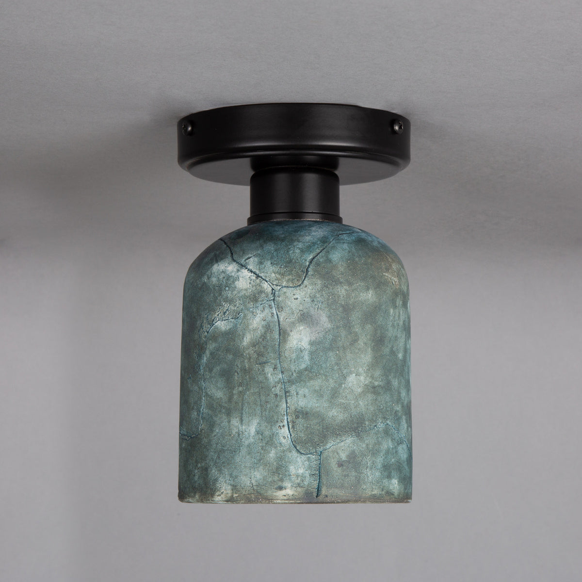 Osier Ceramic Flush Ceiling Light - Blue Earth