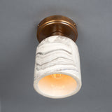 Osier Ceramic Flush Ceiling Light - Marbled
