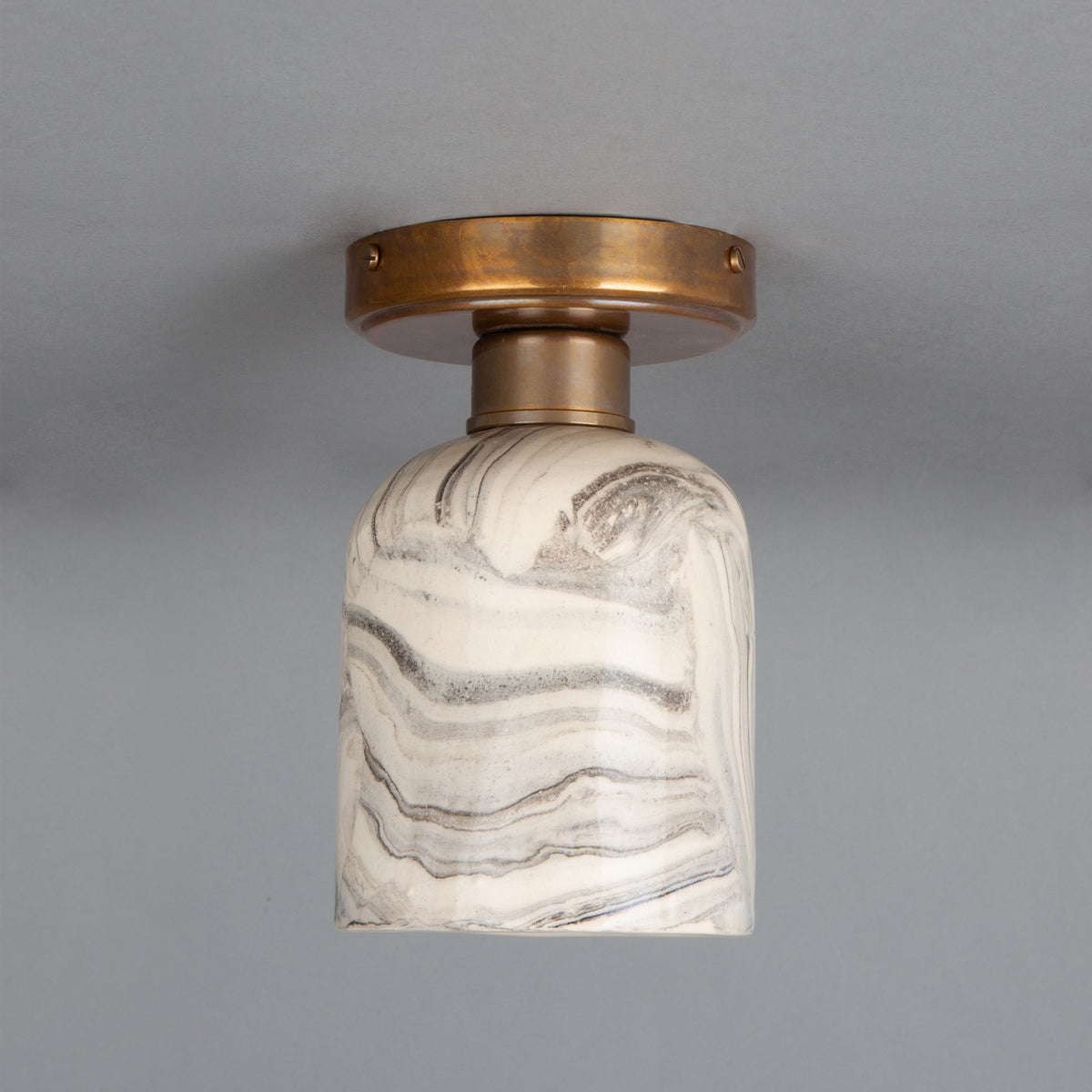 Osier Ceramic Flush Ceiling Light - Marbled