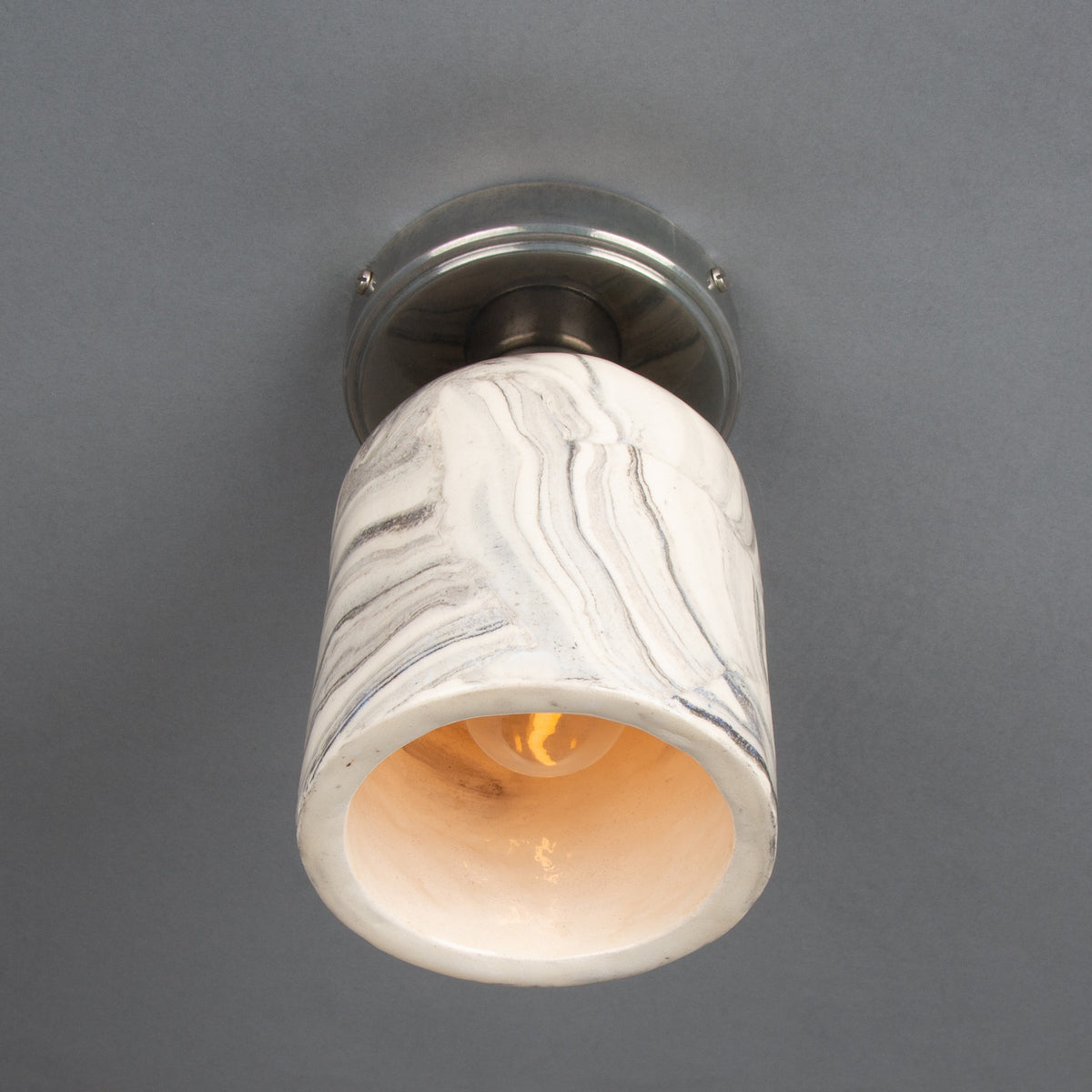 Osier Ceramic Flush Ceiling Light - Marbled
