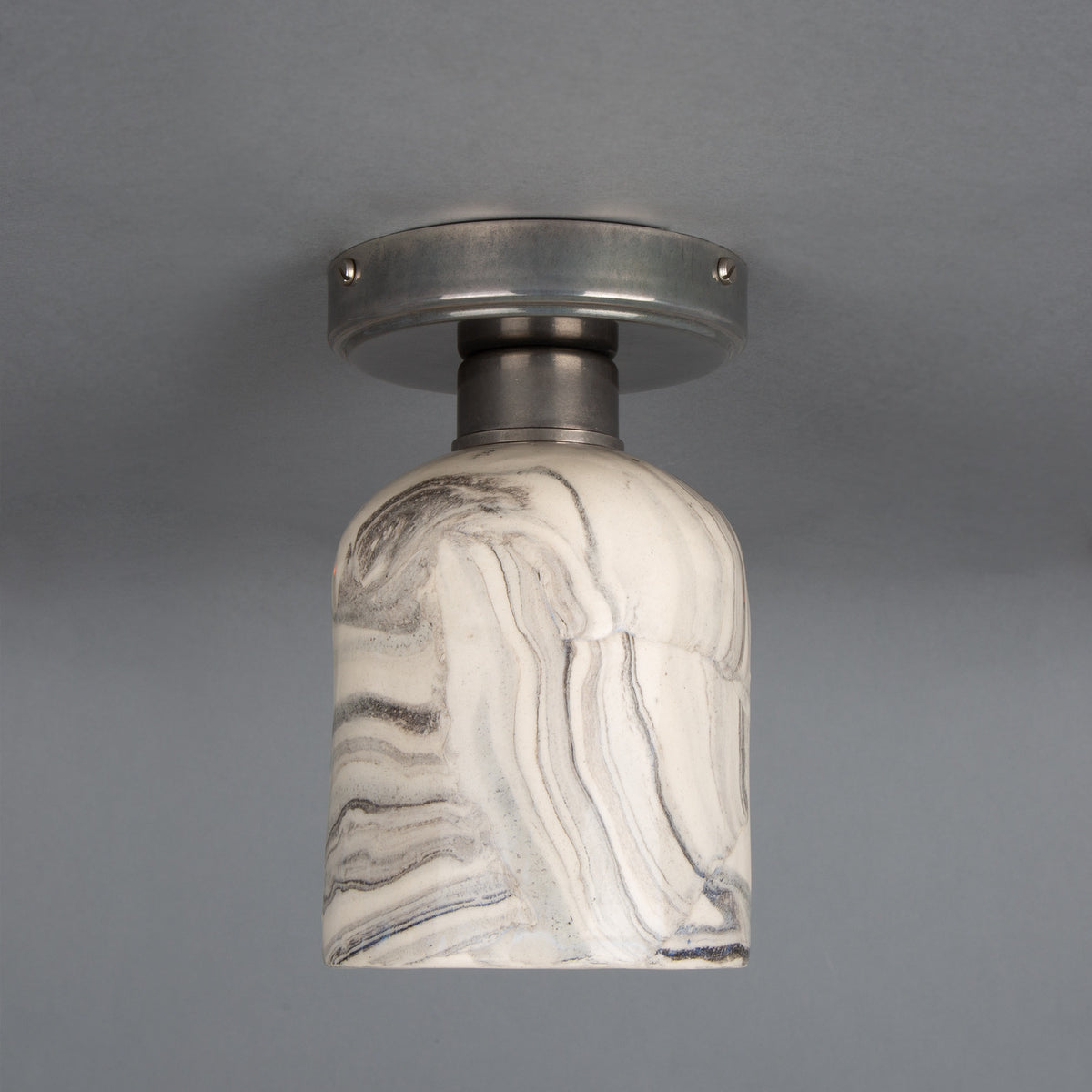 Osier Ceramic Flush Ceiling Light - Marbled