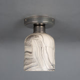 Osier Ceramic Flush Ceiling Light - Marbled
