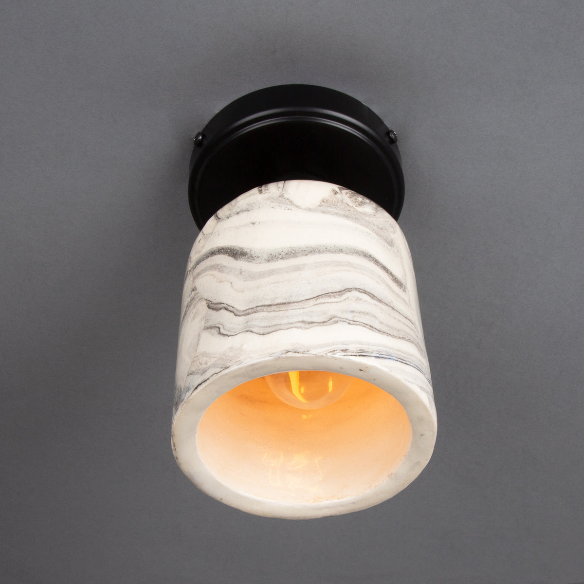 Osier Ceramic Flush Ceiling Light - Marbled