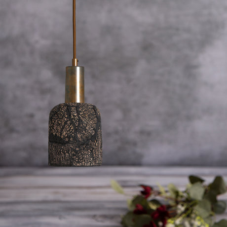 Osier Ceramic Pendant Light - Black Clay