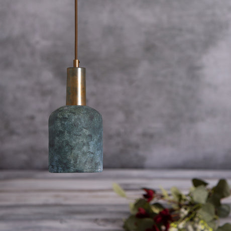 Osier Ceramic Pendant Light - Blue Earth