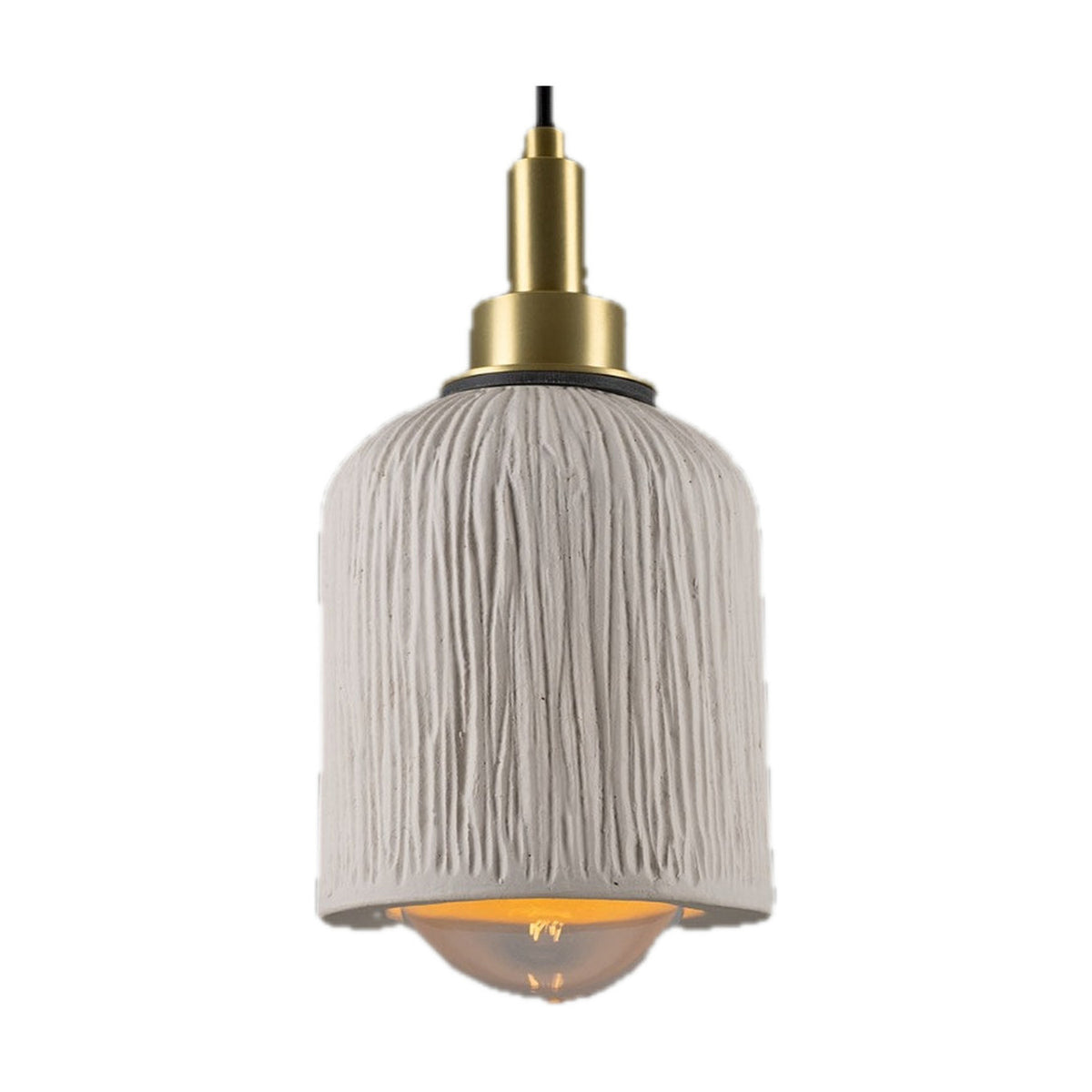 Osier Ceramic Pendant Light IP44 - Matt White Striped