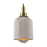 Osier Ceramic Pendant Light IP44 - Matt White Striped