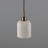 Osier Ceramic Pendant Light IP44 - Matt White Striped