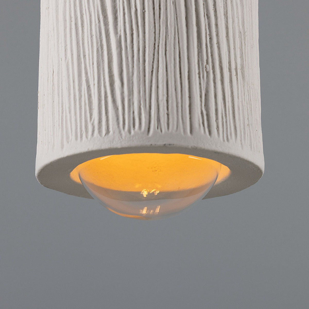 Osier Ceramic Pendant Light IP44 - Matt White Striped