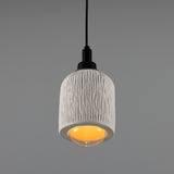 Osier Ceramic Pendant Light IP44 - Matt White Striped